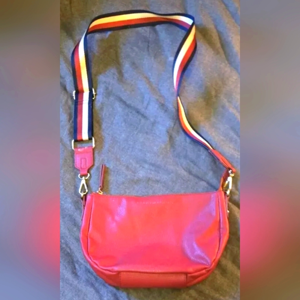Stylish Red Vintage Tommy Hilfiger Crossbody Bag